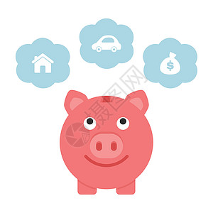 养猪银行插图债务经济小猪金融退休存钱罐投资利润卡通片图片