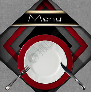 餐厅菜单设计奢华咖啡店饮料陶瓷刀具制品天鹅绒银器午餐厨师图片