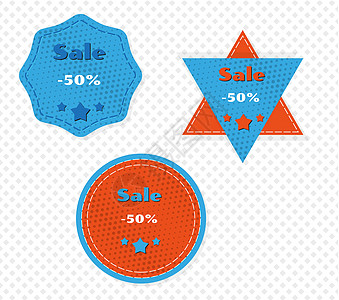 三个不同的销售标签图片