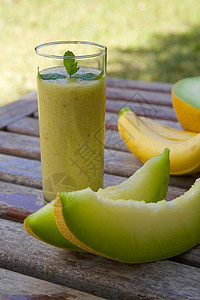香蕉瓜冰护理瓜片蜜瓜疾病预防早餐饮品矿物质玻璃代谢图片