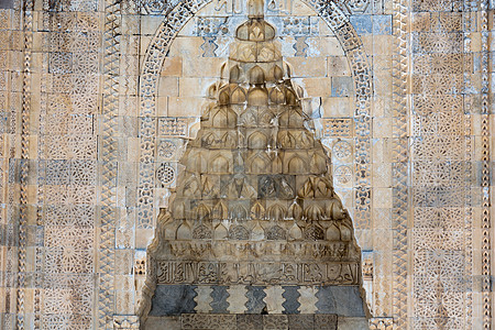 土耳其丝绸之路Sultanani大篷车入口处雕刻火鸡古董丝绸天空石头大理石入口门廊建筑学图片