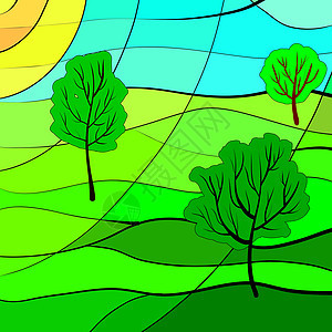 夏季风景季节地平线气候气氛天空插图孤独彩色爬坡道叶子图片