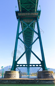 绿色金属狮子门大桥-加拿大温哥华图片