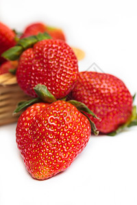 新鲜草莓小吃饮食水果食物叶子团体养分美食浆果图片