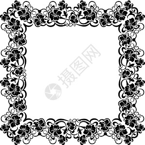 黑黑框架边界正方形婚礼风格装饰品空白装饰背景图片