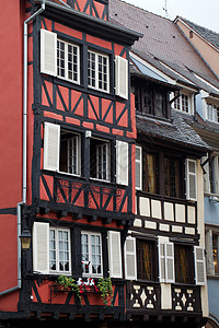 科尔马法国阿尔萨斯Colmar半木制房屋财产历史框架历史性窗户建筑旅行快门建筑学房子背景