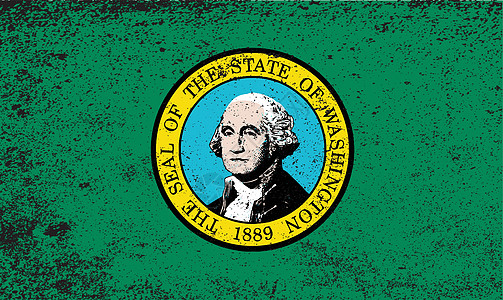 华盛顿州与格隆格之旗插图艺术旗帜海豹艺术品绘画图片