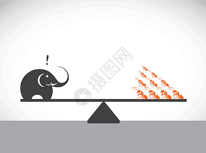大象和蚂蚁的矢量图像 轻度概念法官插图偏见法庭测量重量平衡动物动物园创造力图片