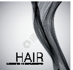 女性曲线人类长头发的缝合卷曲理发白色波浪状奢华理发师海浪女性插图发型插画