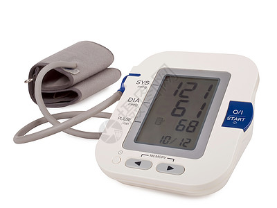 数字医疗血压监测器水平脉冲数字仪器工作保健医疗电子设备塑料背景