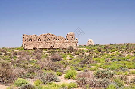 土库曼斯坦寺庙沙漠石头历史地标岩石图片
