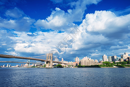 布鲁克林大桥和布鲁克林天际线-纽约城图片