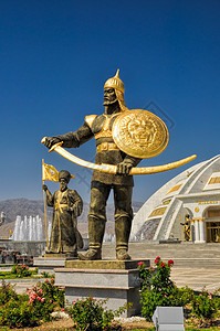 阿什哈巴德独立纪念碑旅游胜地雕像地标监护人柱子城市高清图片