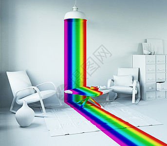 内地彩虹房间创造力边界地面绘画桌子坡度概念通量地毯图片