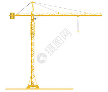 黄塔起重机三角帆机械草稿车轮容量绘画工业图形化立柱铁路背景图片