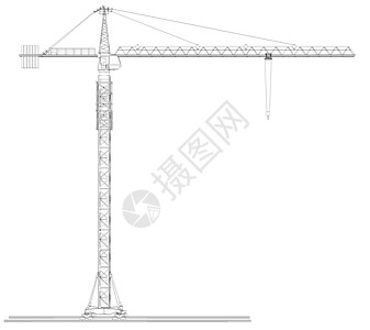 电线框架塔起重机配重容量三角帆工程机器驾驶室立柱吊车工业草稿背景图片