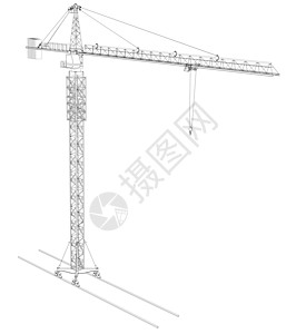 电线框架塔起重机吊车配重车轮立柱绘画三角帆机器图形化绳索机械图片