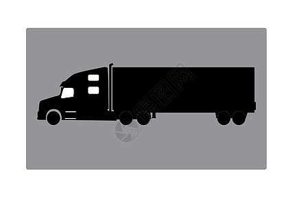 白色大黑卡车运输工业车辆绘画交通货运旅行拖拉机司机送货图片
