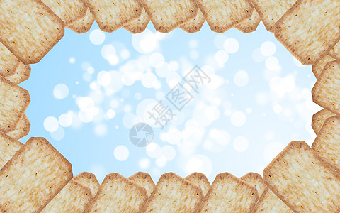 以饼干制成的架子在美丽的bokoh上燕麦食物小吃小麦展览面包展示梯度画廊产品图片