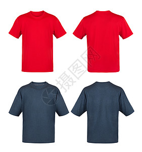 黑色和红色T恤衫衣柜白色店铺男人团体汗衫广告零售空白棉布图片