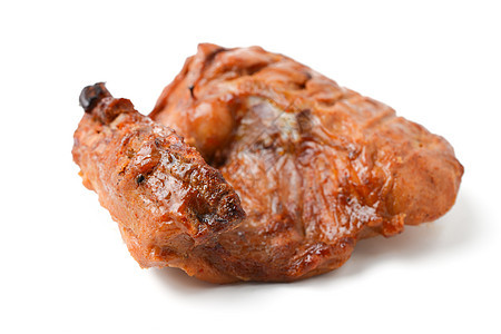 烤鸡大腿食物小吃鸡腿对象油炸白肉背景图片