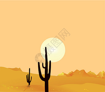 沙漠景观缺水太阳野生动物植被天空植物日落口渴图片