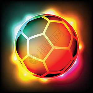 足球五颜六色的灯光插图背景图片
