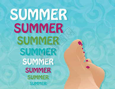 夏季背景乐趣太阳福利睡眠指甲女士海滩赤脚女性脚趾图片