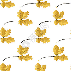 秋季无缝模式墙纸电脑纺织落叶棕色橡木金子季节艺术叶子图片