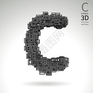 矢量抽象字母 - 符号 c图片