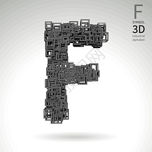 矢量抽象字母 - 符号 f图片