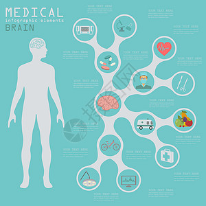 医疗和保健信息 脑人口图和脑人口图图表器官药品身体脑炎救护车生物学医院数据医生图片