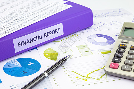 预算管理的财务报告和图表分析背景图片