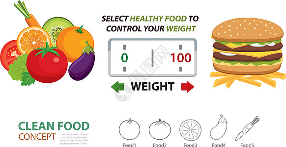 食物概念选择健康食品 以控制体重图片
