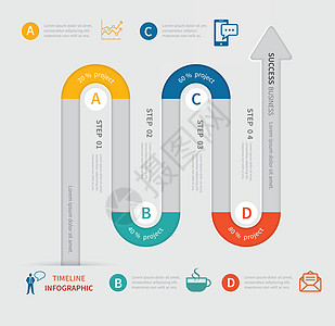 矢量时间线信息地理模板商业生长推介会时间工作图表数字统计横幅数据背景图片