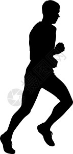 运行黑色光影 矢量插图行动男性训练团体竞技运动优胜者跑步肾上腺素运动员图片