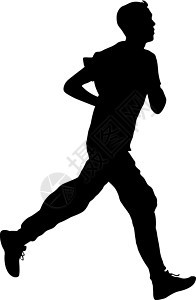 运行黑色光影 矢量插图短跑运动员男人身体肾上腺素冠军街道速度运动竞技图片