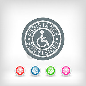 残疾人援助邮票图标标志保健轮椅护士人士医院安全程式化残障障碍医疗图片