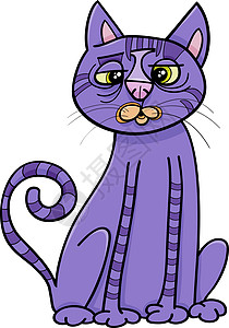紫十字眼猫卡通图片