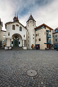 瑞士Brig旧城的科布勒街图片