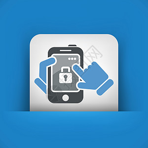 智能手机图标 安全锁插图资料药片软件电话锁定屏幕网络触摸屏密码图片