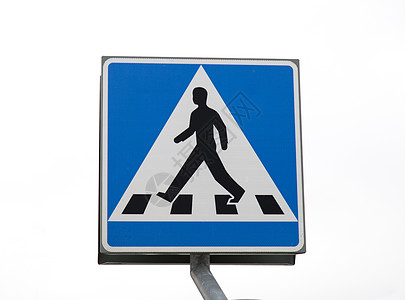 十字路口标志蓝色白色街道男人穿越行人图片