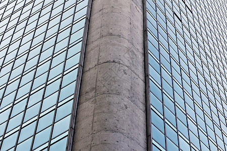 现代建筑 有玻璃面罩瓷砖金融商业工程反光蓝色摩天大楼天空办公室反射图片
