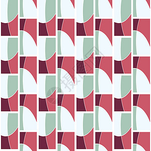 带矩形和圆环的无缝反向图案墙纸波浪状长方形白色网络创造力粉色红色蓝色波浪图片