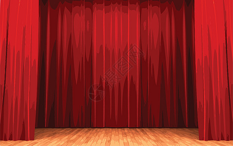 红天鹅绒幕帘打开场景红色窗帘艺术布料手势剧场织物歌词剧院展示图片