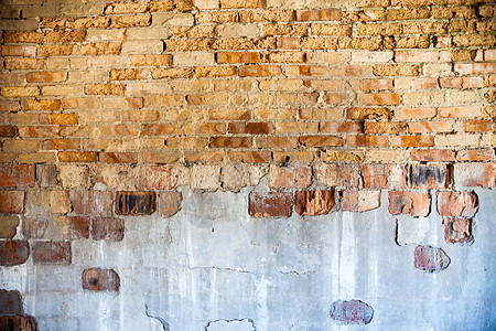 石膏被损坏的旧砖墙建造建筑学瓦工石膏板水泥材料粉饰建筑砂浆裂缝图片