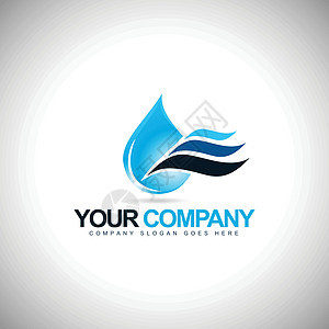 水滴徽标卡片蓝色公司插图品牌标识推广商业创造力背景图片