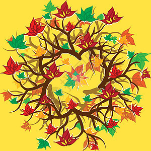 秋季树叶设计分支图片