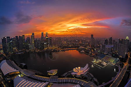 新加坡天线国家反射天际剧院城市文化街道民众道路日落图片