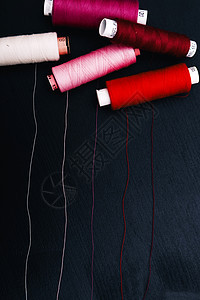 缝线刺绣黑色纤维衣服爱好卷轴工艺材料织物粉色图片
